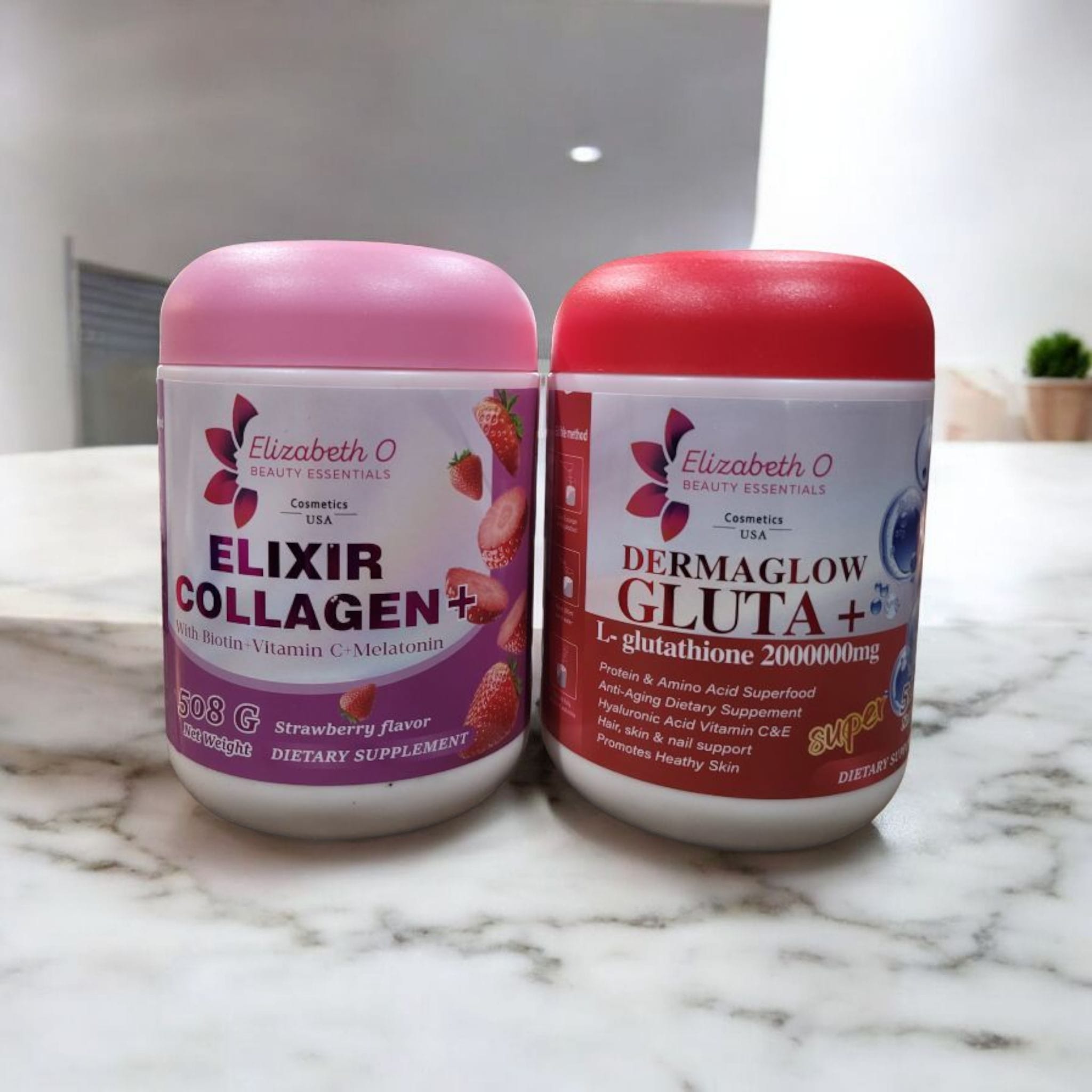 Dermaglow Gluta Plus + Elixir Collagen Set (2 pieces)