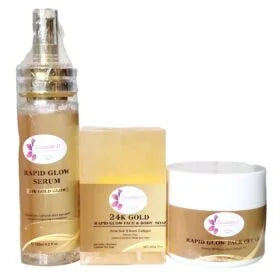 24k Gold Rapid Glow Facial Kit - 3 pieces