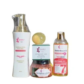 Fast Glow Body Milk Set w/ Carrot Brightening foaming Scrub – 5 pieces