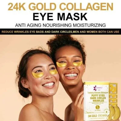 24K GOLD Puffy Eyes, Dark circles, Wrinkles Eye Mask - 20 pairs